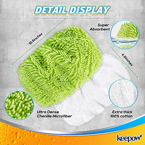 KEEPOW Reusable Microfiber Mop Pads Compatible with Swiffer Sweeper, 6 Pack - Image 3