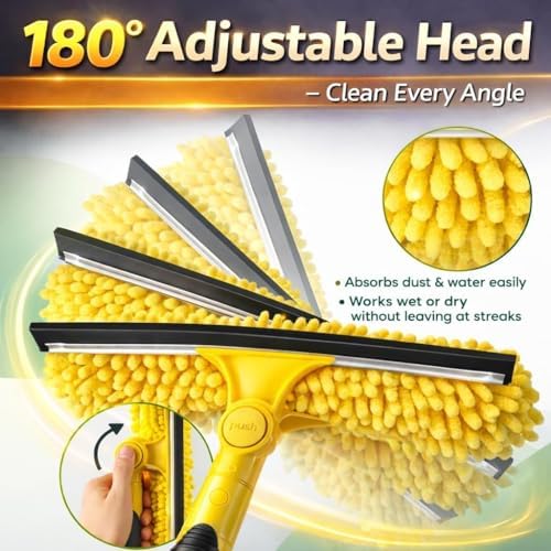 30 Feet High Reach Squeegee Window Cleaner Kit with 5-24Ft Extension Pole - Image 5