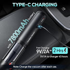 Cordless Car Vacuum XJ02, 21KPa Portable Handheld Car Vacuum Cleaner, Pre-Filter & HEPA Filter System, 7800mAh Battery, Mini Vacuum with Multi Nozzles for Car, Home, Office, Pet Hair Cleaning - Image 6