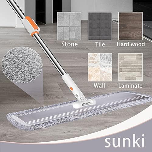 Flat Dust Mop 32 in Commercial Microfiber Mop Floors Heavy Duty - Image 3