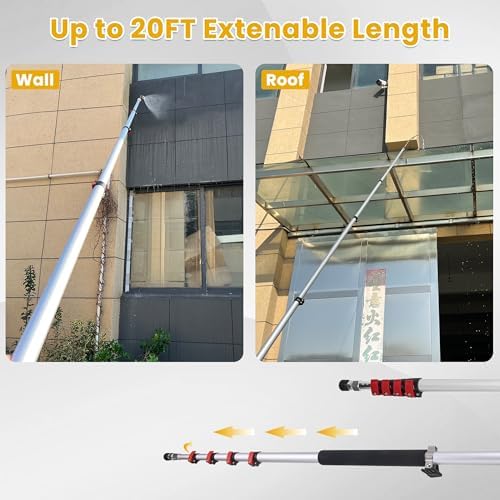 M MINGLE 20 FT Telescoping Pressure Washer Wand with Brush Head - Image 4