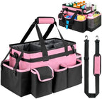 Cleaning Caddy,Large Cleaning Bags for Housekeepers,Cleaning Supplies Organizer with Handle,Pink by ZIOZERTT