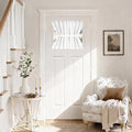 Vatge Pure White French Door Curtain - Short Front Door Window Curtain for for Small Window Covering, 1 Panel, W25 x L20, Pure White by Vatge