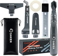 Saker Caulking Tool Kit-Aluminum 4 in 1 Sealant Finishing Tool Grout Remove Scraper Caulk Remover Glass Glue Angle Scraper for Bathroom,Kitchen,Floor,Window,Sink Joint,Frames Seal Silver by Saker
