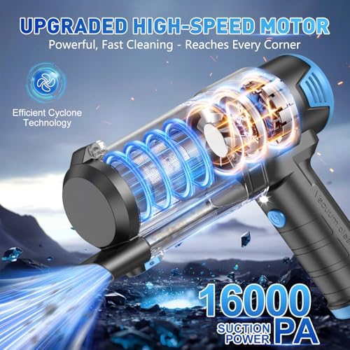 KMM Handheld Car Vacuum Cleaner, 16000PA Air Duster & Hand Held Vacuum - Image 2