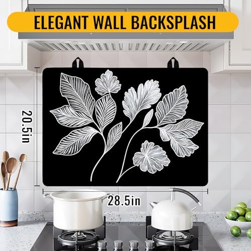 Stove Top Cover for Electric Stove,Glass Stove Top Cover, Heat Resistant Glass Cooktop Cover, Stovetop Protector, Kitchen Decor, Dish Drying Mats Cover for Ceramic Washer Top 28.5x20.5 inch - Image 2