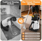Professional Carpet Cleaner Machine - 40L Water Tank, 3-in-1 Carpet Shampooer with Vacuuming/Spraying Functions, 230mbar Suction - Stainless Steel Upholstery & Carpet Cleaner for Home, Hotel, Office - Image 2