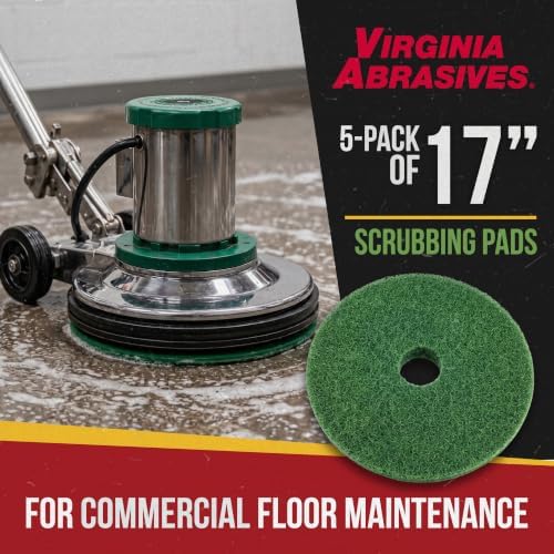 Green Floor Maintenance Pads, Deep Cleaning & Light Stripping, 17" - 5 Pack - Image 4