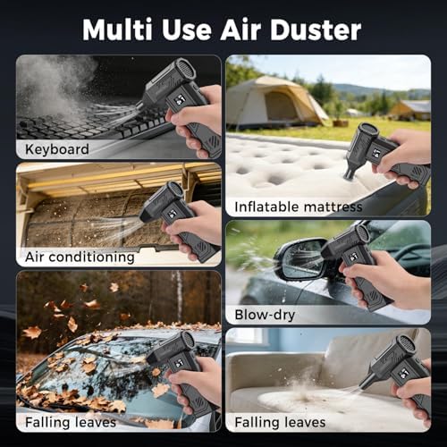 Foretoo Compressed Air Duster,130000RPM Super Power LED Display Electric Air Duster with Extended Runtime,Rechargeable Air Blower for Home,Camera,Car,Computer,Keyboard - Image 5