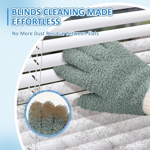 MIG4U Microfiber Dusting Gloves Washable Reusable Cleaning Mittens Gloves Kitchen House Cleaning Car Blinds Multicolor 4 Pairs L/XL - Image 4