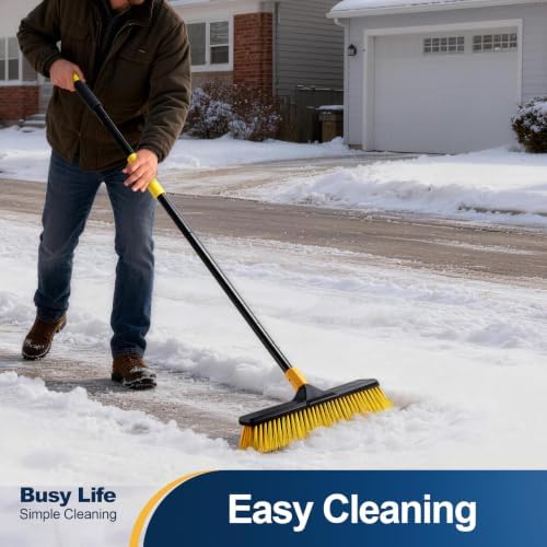 Yocada 18 Inch Push Broom Heavy-Duty Outdoor Commercial Broom Brush - Image 3