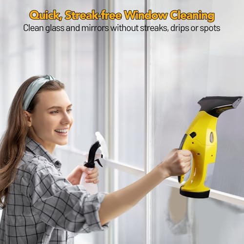 Rechargeable Window Vac, Electric Window Vacuum Squeegee, with 11 in. and 6.7 in. Squeegee Blades, Cordless Window Vacuum Cleaner Set for Cleaning Windows, Shower Doors, Mirrors, Tiles - Image 4