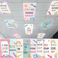 8Pcs Classroom Fluorescent Light Covers,2x4 FT Pastel Rainbow Pencil by Hallswl