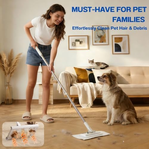 Mini Mop, Hands-Free One-Touch Pad Release, 360° Rotating Head - Image 3