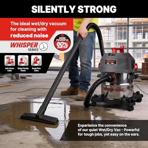 Shop-Vac 5 Gallon Ultra Quiet Shop Vacuum Wet and Dry, 4.5 Peak HP, 5430542 - Image 4