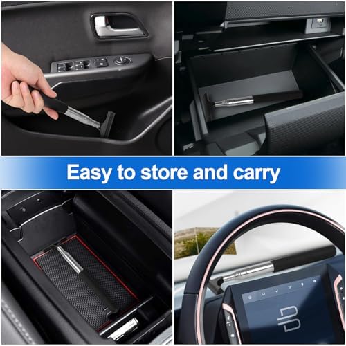 2 Pcs Car Mirror Wiper, 38.6in Handle Car Side Mirror Squeegee, Car Mirror Squeegee, Side Mirror Squeegee, Mini Squeegee for Rainy Foggy Weather - Image 5