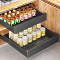 Pull Out Cabinet Organizer with Nano Adhesive, Heavy Duty Full-Extension Slide-Out Drawer for Kitchen Cabinet Organizers and Storage, No Drill Roll out Pantry Shelf, 18.5"W x 16.9"D x 3.1"H , Black by Kitstorack