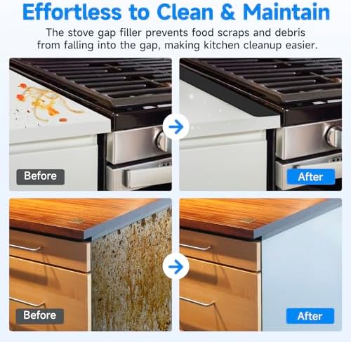 Stainless Steel Stove Gap Covers, Heat Resistant, Easy to Clean, Fits Stove & Countertop Gaps, Adjustable Length 13.8" to 27.5", Width 0.79" (Black) - Image 7