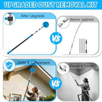 18FT Reach Cobweb Duster with Extension Pole - Spider Web Brush for Cleaning with 3-12FT 4-Section Flip-Lock Telescopic Pole, Effortlessly Cleans High Indoor & Outdoor Webs - Image 4