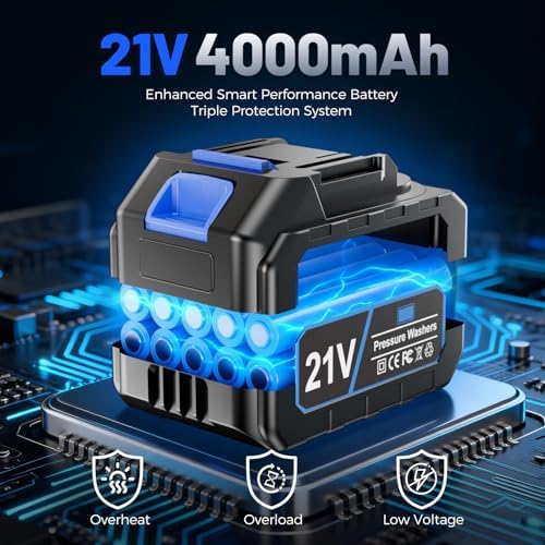 5000 PSI Cordless Pressure Washer with 4.0Ah Battery - Image 4