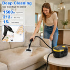 1500W Handheld Steam Cleaner for Home, 15s Heat-Up Steamer for Cleaning, 6-Level Adjustable High-Temperature High Pressure Portable Steam Cleaner for Car Detailing, Tile, Grout, Furniture, with 15 Pcs - Image 2