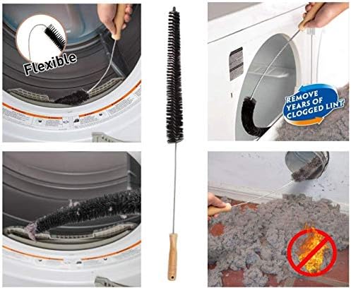 Dryer Vent Cleaner Kit & Refrigerator Condenser Coil Brush-Dryer Lint Brush Vent Trap Cleaner-Vacuum Attachment for Small Crevice-Dryer Cleaner Brush - Image 2