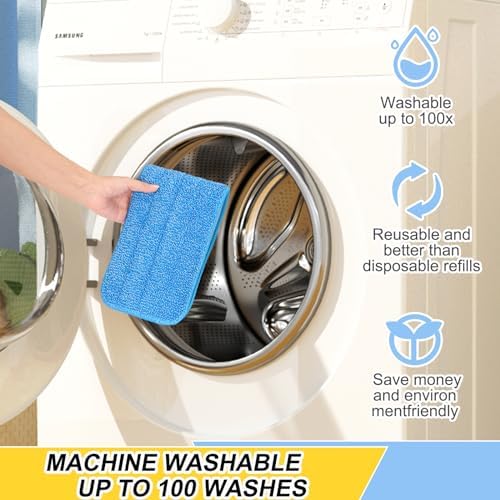 16.5 inch Reusable Mop Pads Microfiber Spray Mop Replacement Heads for Wet/Dry Mops Compatible with Bona Floor Care System (5 Pack) - Image 5
