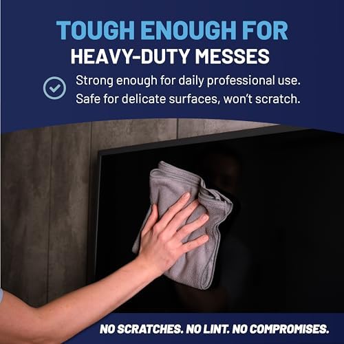 12" x 12" MW Pro Multi-Surface Microfiber Cleaning Cloths | Gray - 48 Pack | Premium Microfiber Towels for Cleaning Glass, Kitchens, Bathrooms, Automotive, Supplies & Products - Image 6