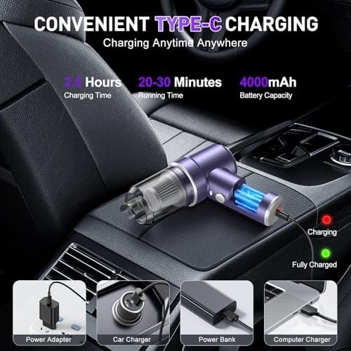 KMM Handheld Car Vacuum Cleaner, Hand Held Vacuum Cleaner & Air Duster - Image 5