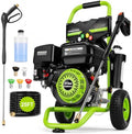 4200 PSI Gas Pressure Washer, 4.0 Max GPM 212CC 7HP Commercial Gas Power Washer, Spray Gun and Wand, 5 Nozzle Set, for Cars/Fences/Driveways/Homes/Patios/Furniture by Steupoek
