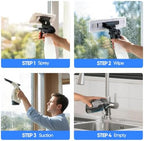 Cordless Window Vacuum Cleaner, Electric Squeegee with 2000Pa Suction, 30-40 in. Adjustable Extension Pole, 11 in. Blade for High Windows, Shower Doors, Mirrors, Tiles & Car Glass - Image 5