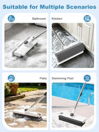 Floor Scrub Brush with Long Handle, 4 in 1 Shower Scrubber with Floor Squeegee and Heavy-Duty Stiff Bristle Push Broom for Cleaning Shower Bathroom Patio Pool Kitchen Wall Deck Tile Garage - Image 6