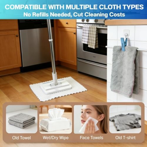 Mini Mop, Hands-Free One-Touch Pad Release, 360° Rotating Head - Image 5