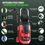 2026 New 5000 PSI Electirc Pressure Washer with 3 Levels Adjustable Pressure Gun, 4 Nozzles and Foam Cannon, Heavy Duty Power Washer for Home/Car/Fence/Garden, 20FT Hose+35FT Cord, Red - Image 5