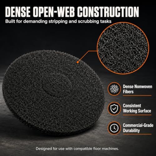 437.071 Floor Scrubber Pads, 12" Diameter Black - Image 4