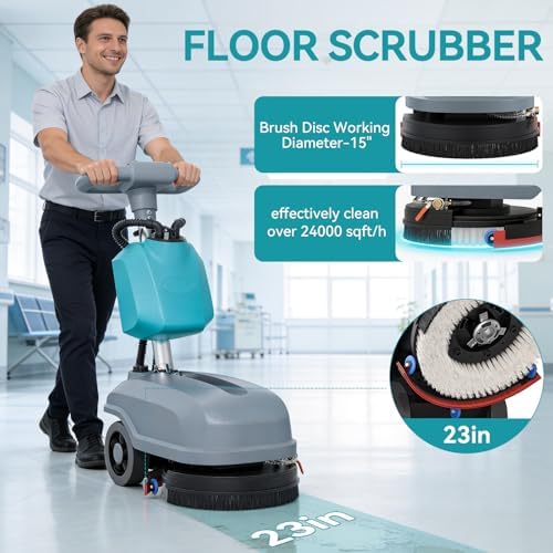 15'' Walk Behind Electric Commeicial Floor Scrubber Machine - Image 6