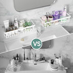 Veken Shower Caddy 3-Pack, Advanced Rustproof Design, No Drilling Adhesive Shelves, Rack with Soap Holder, Large Capacity Bathroom Organizers and Storage, Wall-Mounted Kitchen & Home Decor, White - Image 6