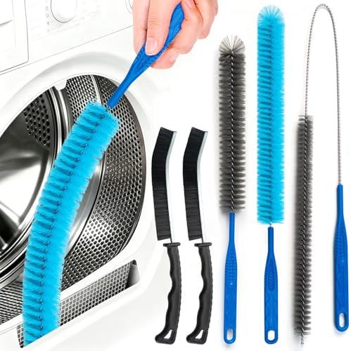 Dryer Vent Cleaner Kit - Long Dryer Vent Cleaning Brush, Dryer Lint Cleaner Remover Refrigerator Long Coil Cleaning Kit - Appliance Brush - AC Cleaning Brush Set for Household Tools by Unknown
