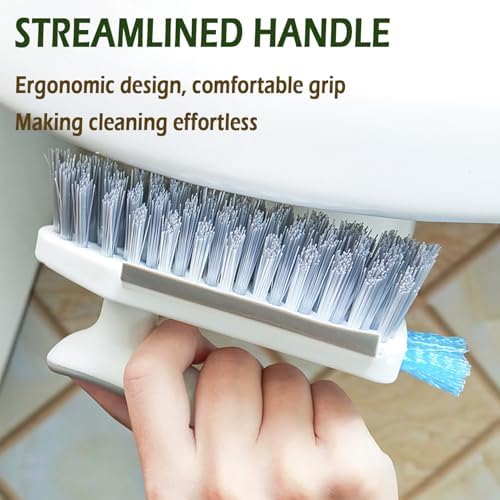 Alnorte 4 in 1 Grout Cleaning Brush with Scrape, V Shape Grout Cleaner for Tile Floors, Bathroom, Corner, Baseboard, Kitchen, Shower with Stiff Bristles (White) - Image 5