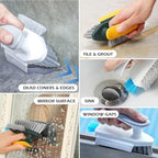 Alnorte 4 in 1 Grout Cleaning Brush with Scrape, V Shape Grout Cleaner for Tile Floors, Bathroom, Corner, Baseboard, Kitchen, Shower with Stiff Bristles (White) - Image 3