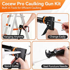 Caulk Gun Kit, Smooth Silicone Caulking Gun and Caulk Remover Tool, Sealant Finishing Tool Grout Scraper for Kitchen Bathroom Window Sink Joint, All in One with Gift Box - Image 3