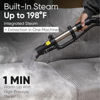 Dapper Commercial Carpet and Upholstery Extractor Cleaning Machine with Steam, Spray-Vacuum, Blower & Mite Remover. — Designed for Deep Cleaning. Dual Separate Circuit Power Cords - Image 5
