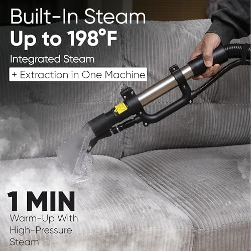 Dapper Commercial Carpet and Upholstery Extractor Cleaning Machine with Steam, Spray-Vacuum, Blower & Mite Remover. — Designed for Deep Cleaning. Dual Separate Circuit Power Cords - Image 5