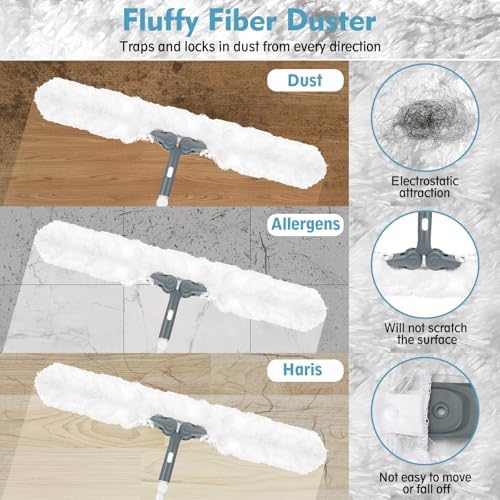Microfiber Ceiling Fan Cleaner Duster with Extension Pole 59" - Image 2