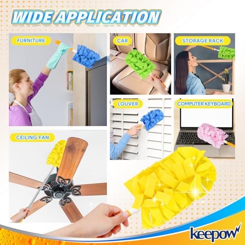 KEEPOW 20 Pcs Refills Compatible with Swiffer Duster, 360 Heavy Duty Fleece - Image 6
