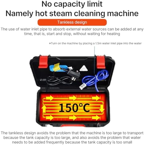 1700W High Pressure Steam Cleaner, Handheld Tankless Steamer - Image 4