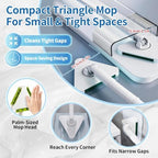 Small Mini Snap Grip Clamp Triangular Dust Mop, One-Click Cloth Change - Image 2