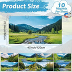 8 Pack Fluorescent Light Covers with 80 Magnets Decorative for Classroom Ceiling Light 4 x 2 Ft Magnetic Light Covers Filter Easy Install for Office School Hospital Drop Ceiling Supply(Mountain River) - Image 2