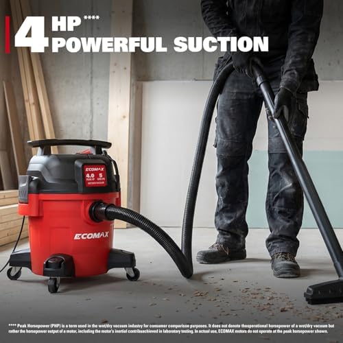 ECOMAX Ultra Quiet Shop Vacuum Wet and Dry 5 Gallon 4 HP - Image 3