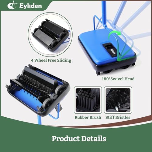 Eyliden Carpet Sweeper, Mini Size, Manual Sweeping, Blue - Image 2